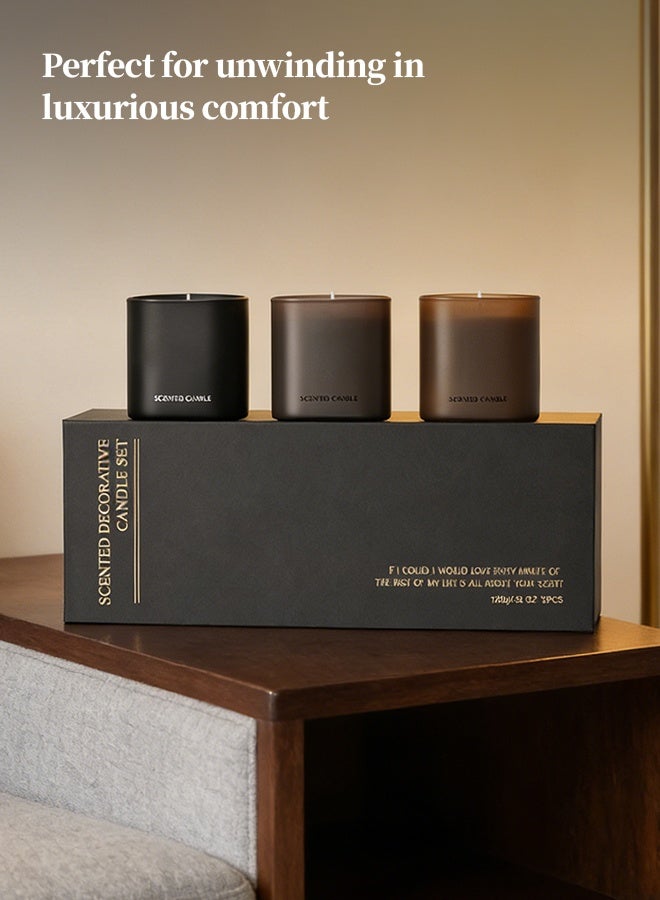 Beautiful Luxury 3-in-1 Scented Candle Gift Set, Natural Soy Wax Candles with Champagne, Red Teak & Amber Allure Fragrances, Premium Home Fragrance Gift - Image 5